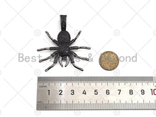 Load image into Gallery viewer, CZ Micro Pave Spider Shaped Pendant/Charm, Cubic Zirconia Pendant Charm, Focal Spider Charm, Halloween Charm, 40x47mm,Sku#L380