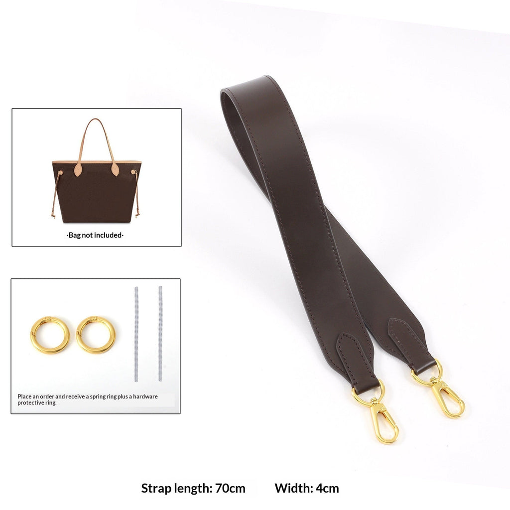 Leather Shoulder Strap with Pressure-Relieving Pad – Genuine Cowhide Bag Accessory