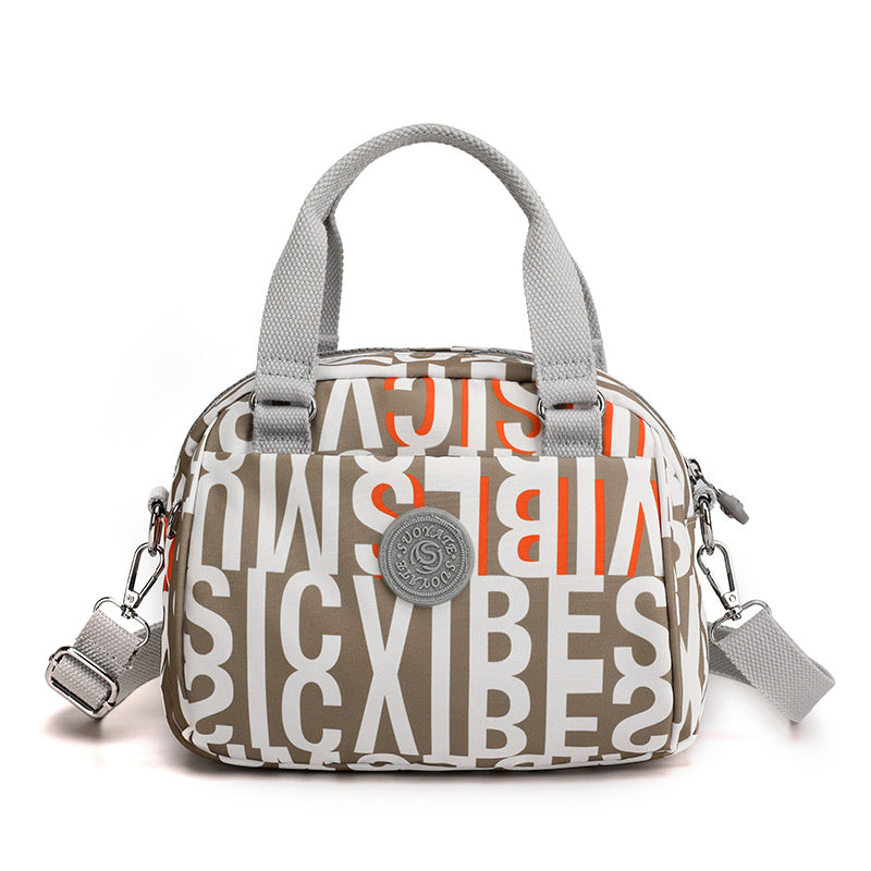 Multi-Layered Compact Portable Nylon Shoulder Crossbody Bag