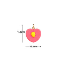 Load image into Gallery viewer, Pink Enamel Gold Peach Charm Pendant,Sku#LK1232