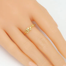 Load image into Gallery viewer, Silver Gold I Love You Heart Thin Adjustable Ring, Sku#A446