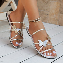 Load image into Gallery viewer, Women's Butterfly Cross-Strap Flat Sandals | PU Casual Summer Slides