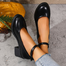 Load image into Gallery viewer, Women's Round Toe Chunky Heel Mary Jane Shoes – Buckle Detail, PU Leather, EU 36–42