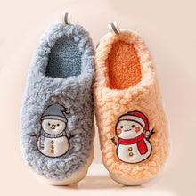 Load image into Gallery viewer, Women's Snowman Slippers - Warm Plush Winter Indoor House Shoes with Anti-Slip Sole