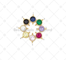 Load image into Gallery viewer, Colorful CZ Micro Pave Round Shape Connector,18K Gold Filled Links, Necklace Bracelet Charm,7x12mm,Sku#LK480