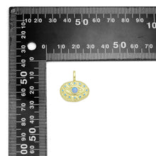 Load image into Gallery viewer, CZ Oval Shape Evil Eye with Opal Center Pendant, Sku#LX570