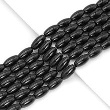 Load image into Gallery viewer, Black Onyx Smooth Rice Shape Beads, Sku#Q43