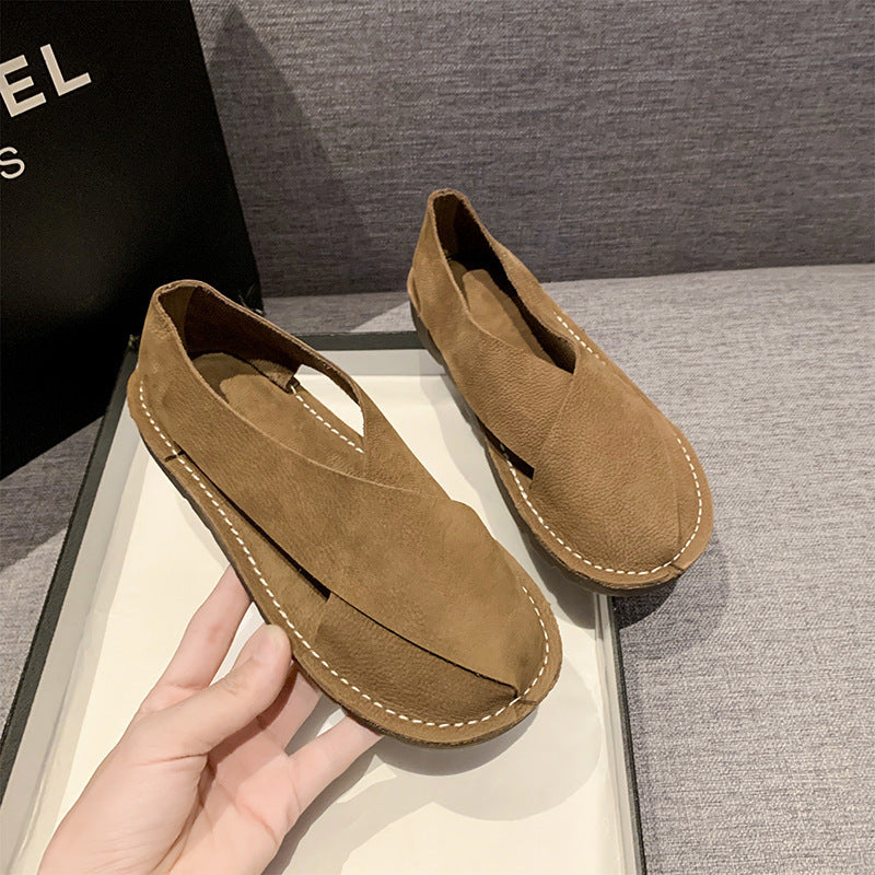 Women's Slip-On Roman Fisherman Sandals | Round Toe Retro Sandals