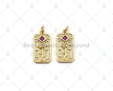 Load image into Gallery viewer, CZ Rose Flower Charm, Sku#LK536