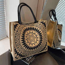 Load image into Gallery viewer, Women's Ethnic Style Tote Bag - Cotton Canvas Shoulder Bag for College &amp; Everyday Use