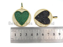 Load image into Gallery viewer, CZ Large Round With Heart Pendant, Sku#F689C