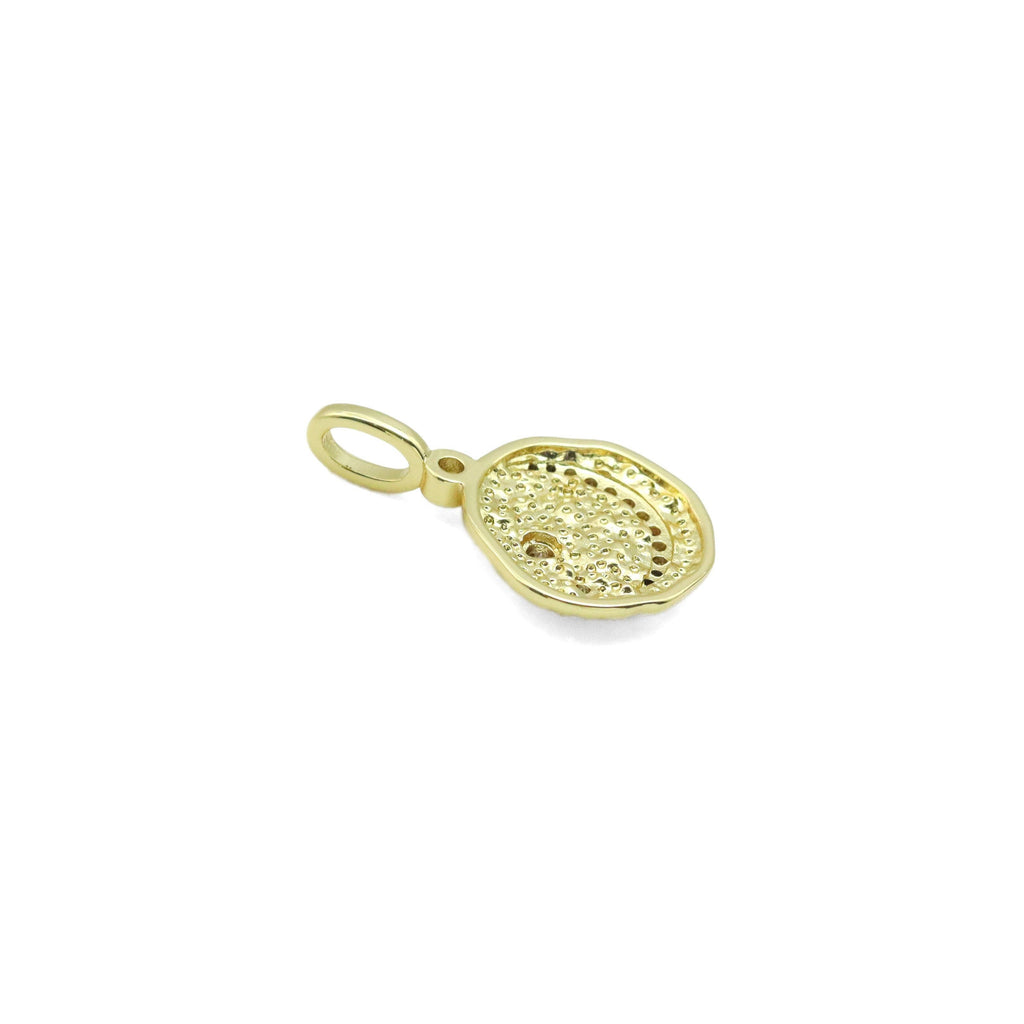 Hammered Cresent Moon Coin Charm Pendant, Sku#LX576