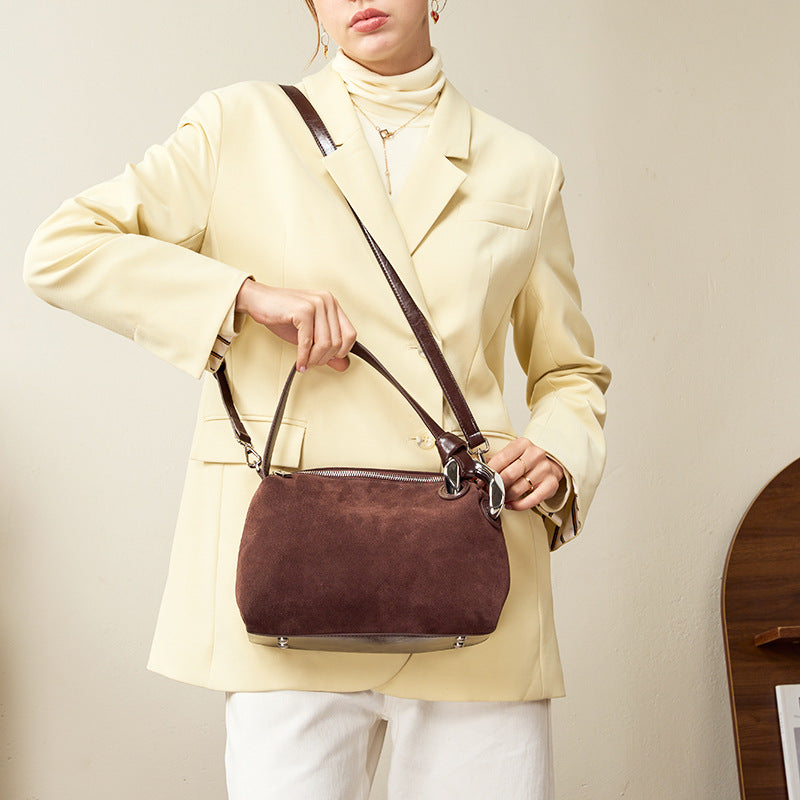 Women's Large Capacity Genuine Leather Tote Bag - Commuter Shoulder Bag with Multiple Compartments
