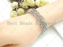 Load image into Gallery viewer, 6x8mm Quality Stainless Steel Oval Link Chain by Yard, Texturized Oval Chain, Silver Unfinished Jewelry Chains, Wholesale Chain, sku#A100