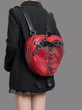 Load image into Gallery viewer, Gothic Bow Backpack with Chain Strap – PU Leather Dark Style Women's Bag