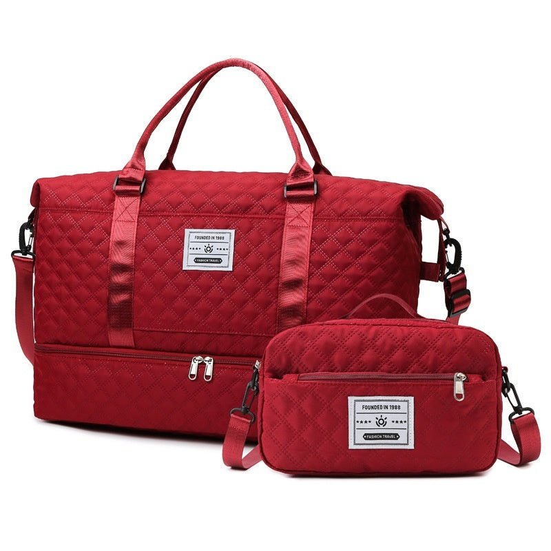 Large Capacity Quilted Crossbody Travel Bag