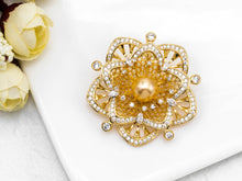 Load image into Gallery viewer, Pave Flower Pin Brooth, P32
