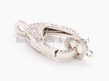 Load image into Gallery viewer, CZ Micro Pave Teardrop Lobster Claw Clasp, H42