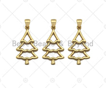 Load image into Gallery viewer, 18k Gold Color Christmas Tree Shape Pendant, Dainty Gold Pendant, Christmas Charm, ,27x15mm, Sku#LK205