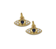 Load image into Gallery viewer, Gold CZ Pave Blue Evil Eye Charm, Sku#LK716