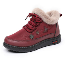 Load image into Gallery viewer, Women's Fleece-Lined Winter Cotton Boots | Warm Flat Heel Mid-Cut Snow Boots