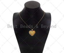 Load image into Gallery viewer, Gold Filled Colorful CZ Micro Pave Heart Shape Pendant, 18K Gold Filled Heart Charm, Necklace Bracelet Charm Pendant,30x28mm,Sku#LK320