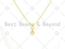 Load image into Gallery viewer, Gold/ Silver Dumbbell Shape Pendant/Charm, 18K Gold Filled Dumbbell Charm, Necklace Bracelet Charm Pendant, 9x18mm,Sku#L580