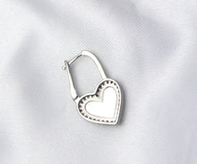 Load image into Gallery viewer, CZ Heart Huggie Earrings, Sku#B178