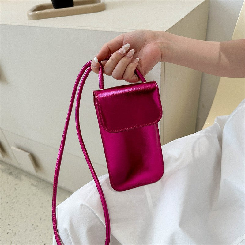 Women's Korean Lacquered Shoulder Bag - Minimalist PU Leather Crossbody Purse