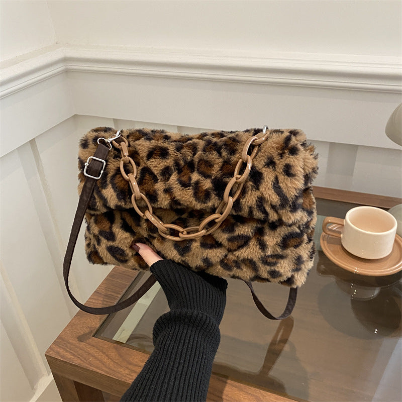 Women's Leopard Print Crossbody Bag – Large Capacity Shoulder Bag