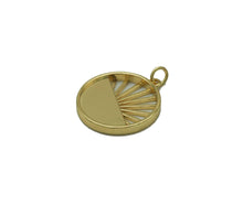 Load image into Gallery viewer, Gold Enamel Rainbow Hollow Out Round Coin Charm, Sku#F1496