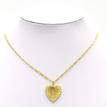 Load image into Gallery viewer, Gold Flower on Heart Charm, Sku#F1473