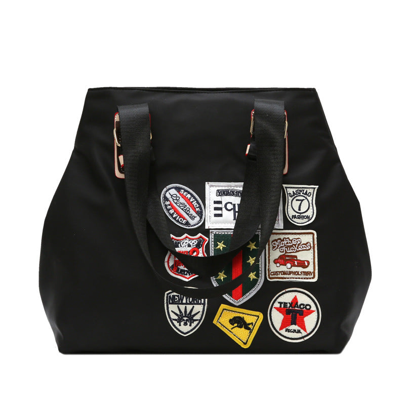 Hiphop Nylon Shoulder Tote Bag – Lightweight Waterproof Travel Bag for Men & Women