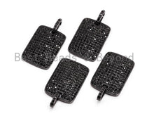 Load image into Gallery viewer, Black CZ Pave On Black Micro Pave Square/Rectangular Charm, Dog Tag Square/Rectangular Pave Charm, Pave Dangle Charms,18x26mm, Sku#F375