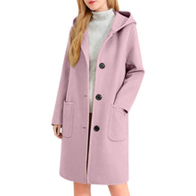 Load image into Gallery viewer, Womens Double-Faced Wool Coat With Hood