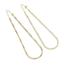Load image into Gallery viewer, Multicolor CZ Chain Link Necklace,sku#LD416