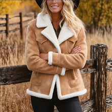 Load image into Gallery viewer, Women's Autumn And Winter Retro Pocket Lapel Button Jacket Fur Coat