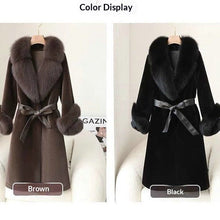 Load image into Gallery viewer, Thickened Faux Mink Coat With Large Fur Collar For Women