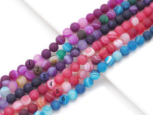 Load image into Gallery viewer, Matt Banded Agate Roudn Smooth Beads, Sku#UA238