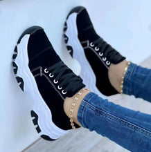 Load image into Gallery viewer, Women's Lace-Up Platform Sneakers | Microfiber Casual Walking Shoes