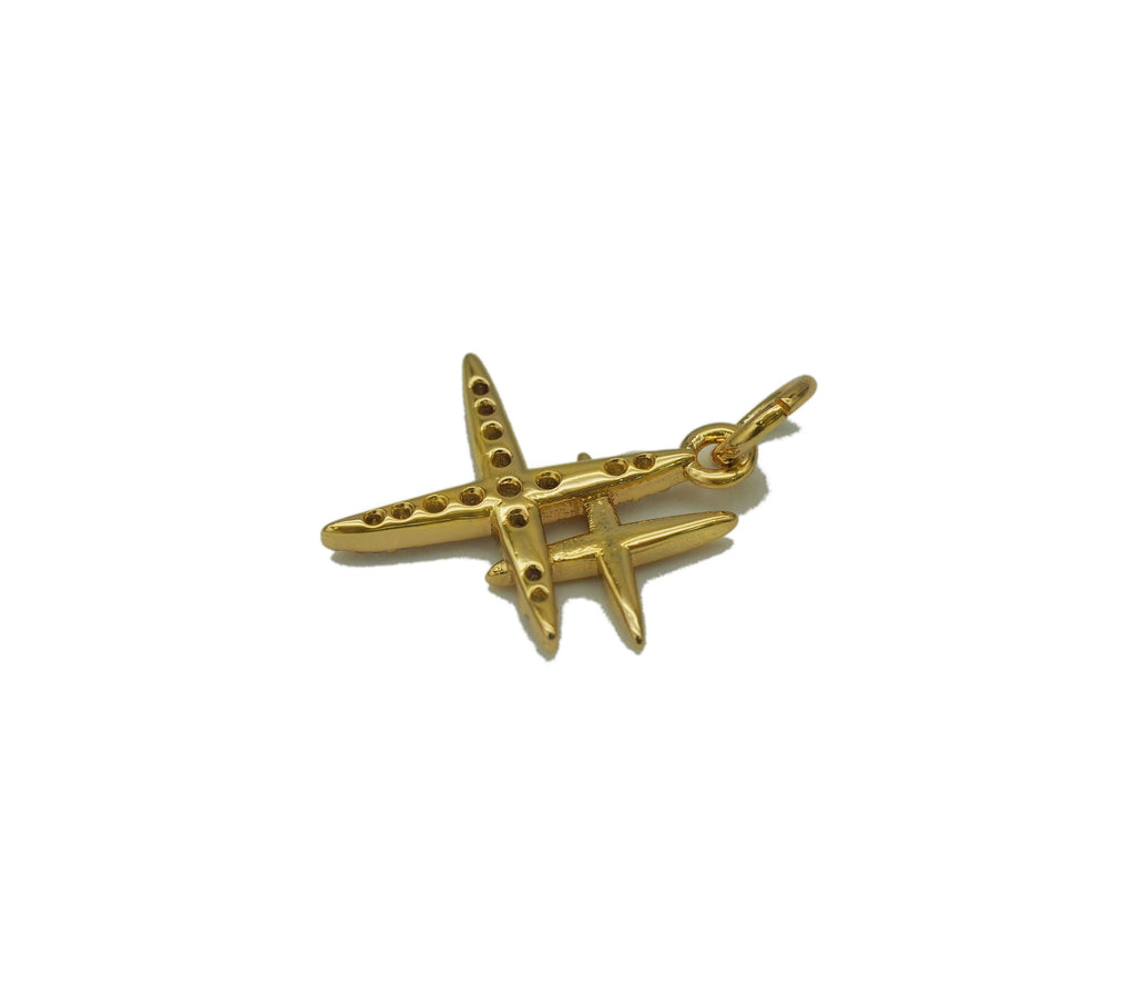CZ Double North Star Charm, Sku#F1481