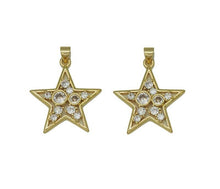 Load image into Gallery viewer, Large CZ Five Point Star Charm, Sku#JL114