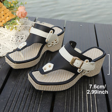 Load image into Gallery viewer, Chunky Heel Metal Buckle Sandals