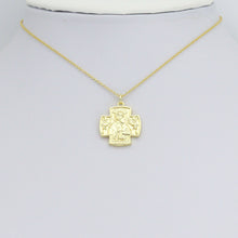 Load image into Gallery viewer, Gold Silver Virgin Mary Hammered Cross Charm Pendant, Sku#L728