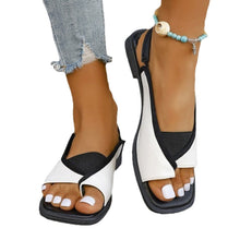 Load image into Gallery viewer, Women's Plus-Size Square-Toe Flat Sandals – Casual Summer Slides in Wide Widths
