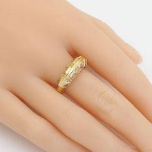 Load image into Gallery viewer, Gold Silver Clear CZ Dome Adjustable Ring, Sku#B369