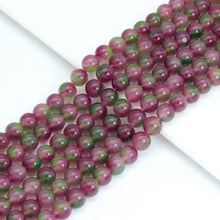 Load image into Gallery viewer, Red Green Jade Round Smooth Beads, Sku#U2018