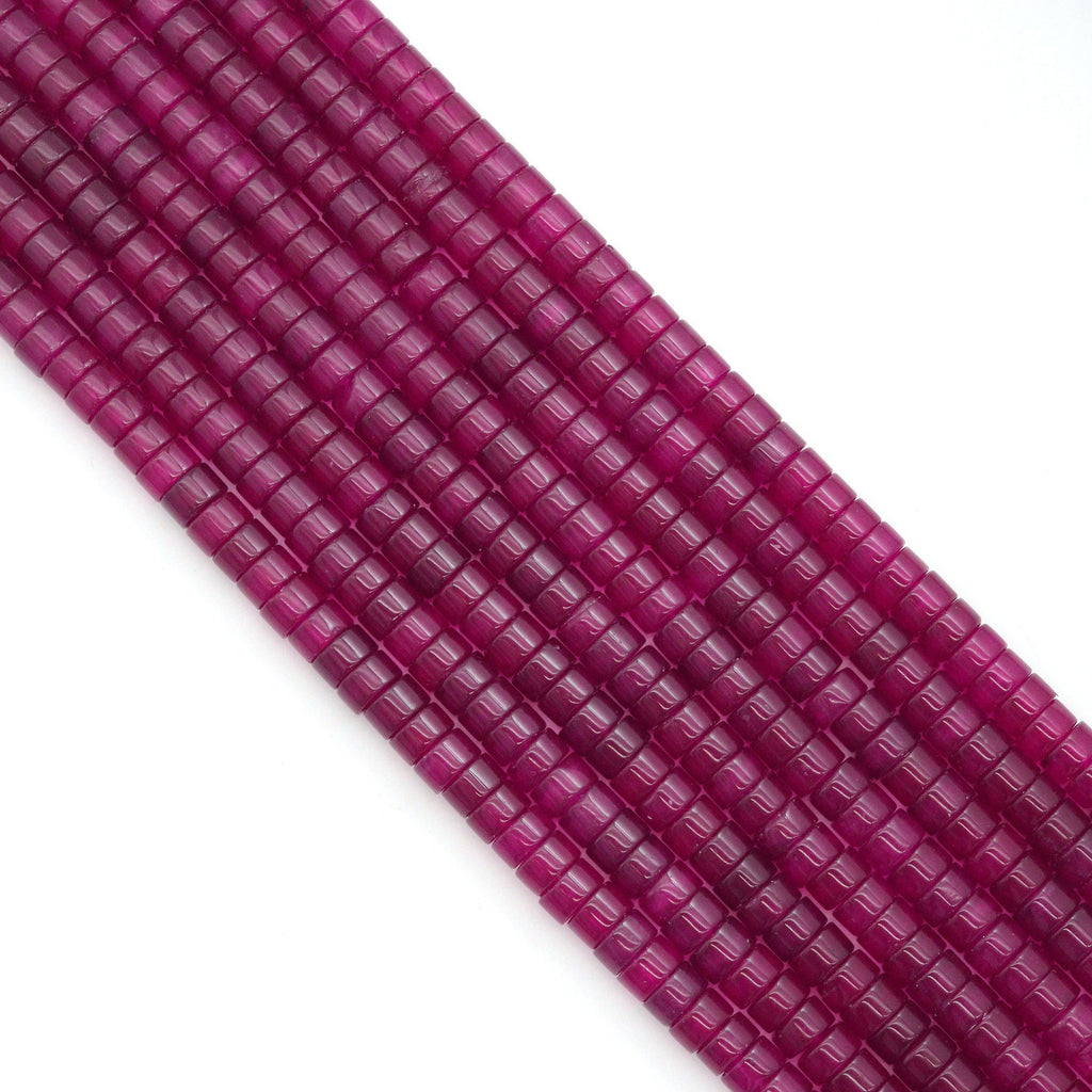 6x10mm Red Jade Wheel Shape Smooth Beads, Sku#U2234