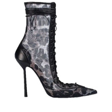 Load image into Gallery viewer, Women's Mesh Patent Leather Stiletto High-Heel Sandals | Pointed Toe Back Zipper | Sizes 35–45