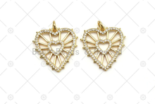 Load image into Gallery viewer, CZ Heart Frame Charm, Sku#LK524